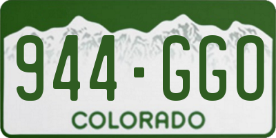 CO license plate 944GGO