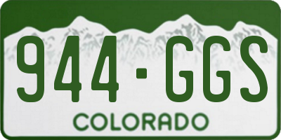 CO license plate 944GGS