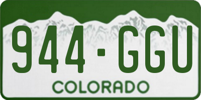 CO license plate 944GGU
