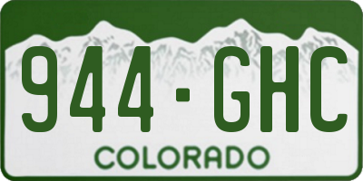 CO license plate 944GHC