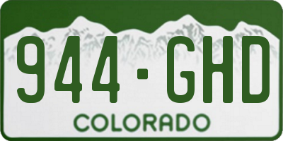 CO license plate 944GHD
