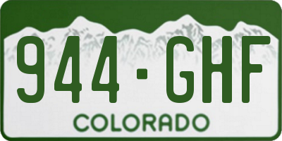 CO license plate 944GHF