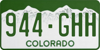 CO license plate 944GHH