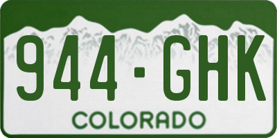 CO license plate 944GHK