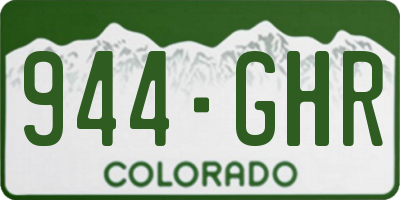 CO license plate 944GHR