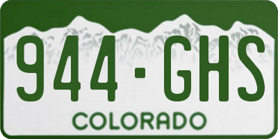 CO license plate 944GHS
