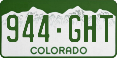 CO license plate 944GHT