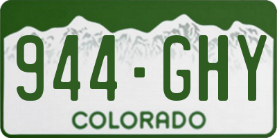 CO license plate 944GHY
