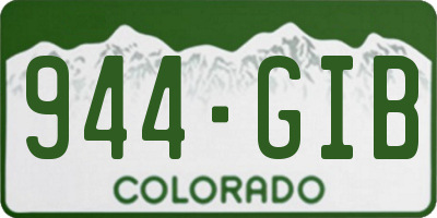 CO license plate 944GIB