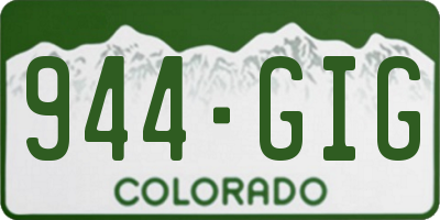 CO license plate 944GIG