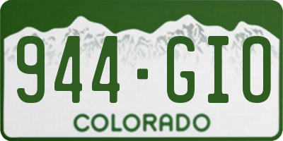 CO license plate 944GIO