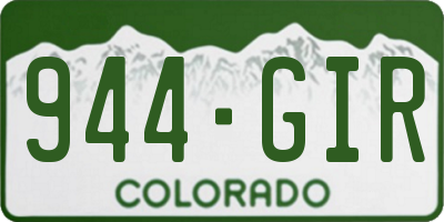 CO license plate 944GIR