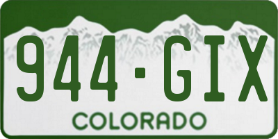 CO license plate 944GIX