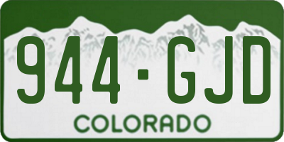 CO license plate 944GJD