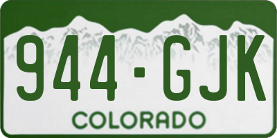 CO license plate 944GJK
