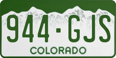 CO license plate 944GJS