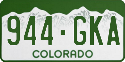 CO license plate 944GKA