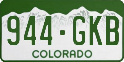 CO license plate 944GKB