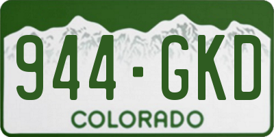 CO license plate 944GKD