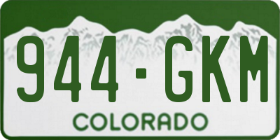 CO license plate 944GKM