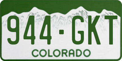 CO license plate 944GKT