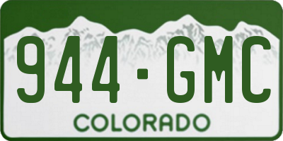 CO license plate 944GMC