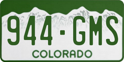 CO license plate 944GMS