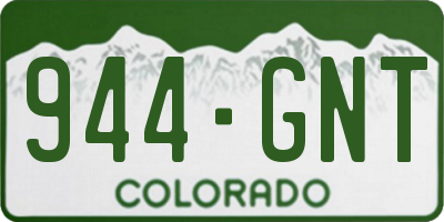 CO license plate 944GNT
