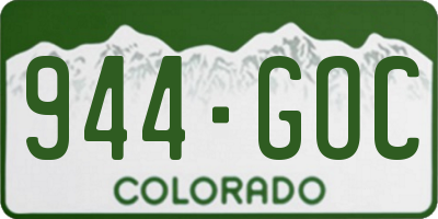 CO license plate 944GOC