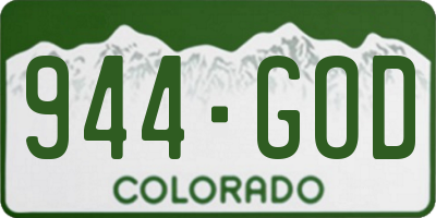 CO license plate 944GOD