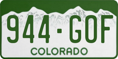 CO license plate 944GOF