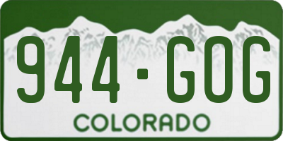 CO license plate 944GOG
