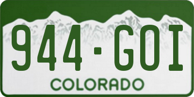 CO license plate 944GOI