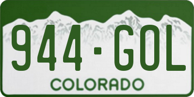 CO license plate 944GOL