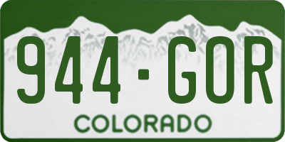 CO license plate 944GOR