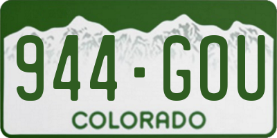 CO license plate 944GOU