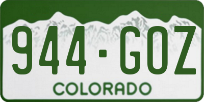 CO license plate 944GOZ