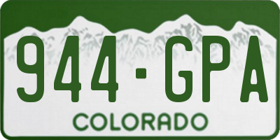 CO license plate 944GPA