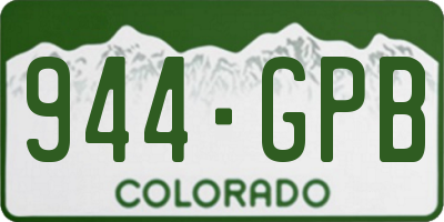 CO license plate 944GPB