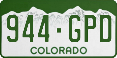 CO license plate 944GPD