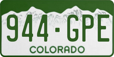CO license plate 944GPE
