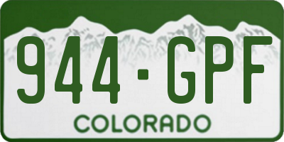 CO license plate 944GPF
