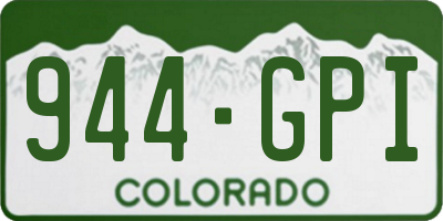 CO license plate 944GPI