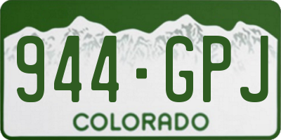 CO license plate 944GPJ