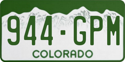 CO license plate 944GPM