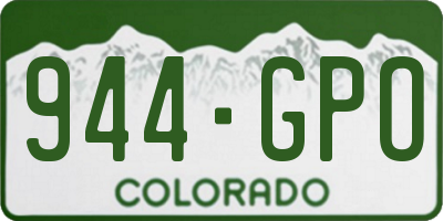 CO license plate 944GPO