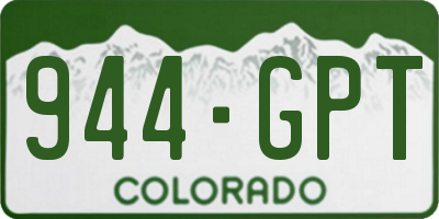 CO license plate 944GPT