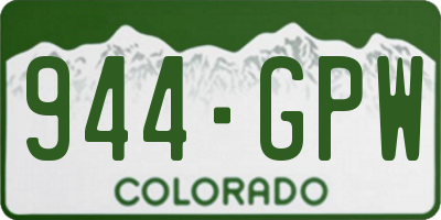 CO license plate 944GPW