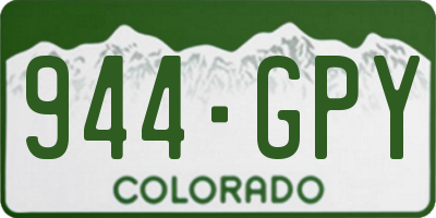 CO license plate 944GPY