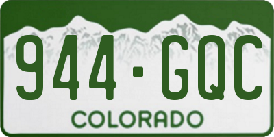 CO license plate 944GQC